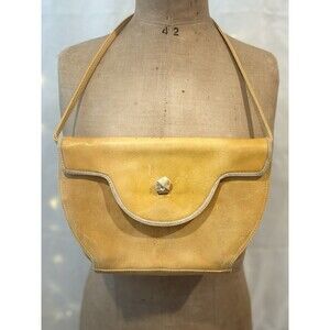 Maraolo Vintage Leather Italian Handbag Mustard
